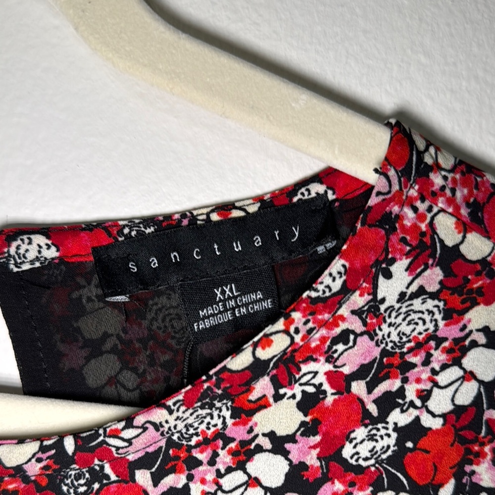 Sanctuary Floral Red and Black Dress NWT - Picture 2 of 6